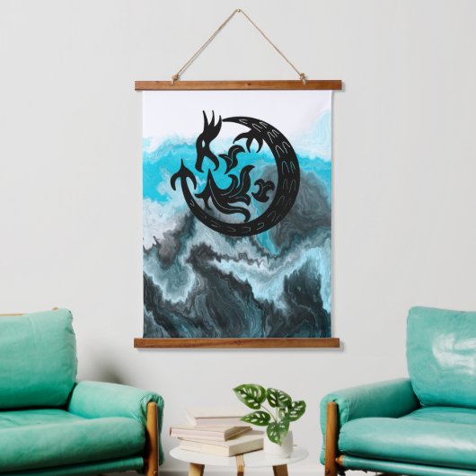 Dragon Fluid Art Wandteppich Mit Holzrahmen (Wohnzimmer)