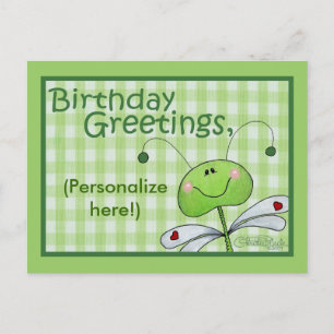 Dragon Fly Birthday personalisieren Postkarte