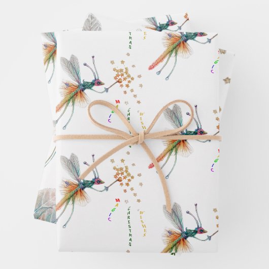 Dragon Fly Fairy Weihnachtsgeschenk Wrapping Paper Geschenkpapier Set (Beispiel)