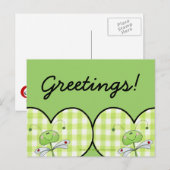 Dragon Fly im Herzen von Gingham Postkarte (Vorne/Hinten)