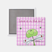 Dragon Fly on Pink Gingham Magnet (Vorderseite/Rückseite)