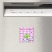 Dragon Fly on Pink Gingham Magnet (In Situ (Geschirrspüler))