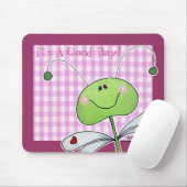Dragon Fly on Pink Gingham Mousepad (Mit Mouse)