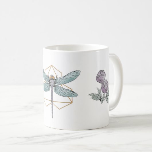 Dragon Fly Peony Tasse (VorderseiteRechts)