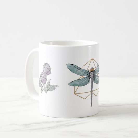 Dragon Fly Peony Tasse (Vorderseite Links)