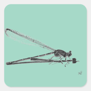 Dragon Fly Quadratischer Aufkleber