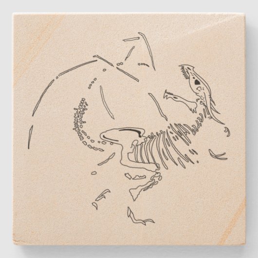 Dragon Fossils Steinuntersetzer (Vorderseite)
