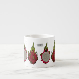 Dragon Frucht Cartoon Illustration Espressotasse