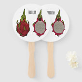 Dragon Frucht Cartoon Illustration Fächer (Vorne und Hinten)