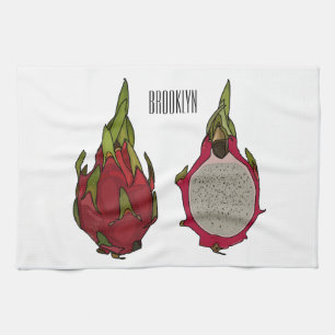 Dragon Frucht Cartoon Illustration Geschirrtuch
