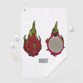 Dragon Frucht Cartoon Illustration Golfhandtuch (Insitu)
