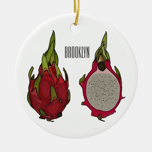 Dragon Frucht Cartoon Illustration Keramik Ornament (Vorne)