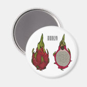 Dragon Frucht Cartoon Illustration Magnet (Vorderseite/Rückseite)