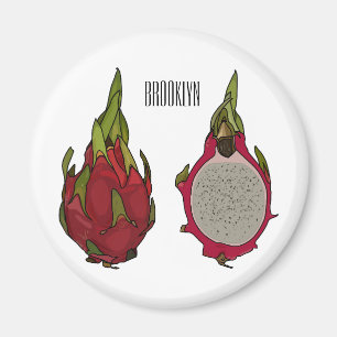 Dragon Frucht Cartoon Illustration Magnet
