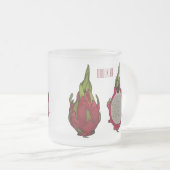 Dragon Frucht Cartoon Illustration Mattglastasse (VorderseiteRechts)