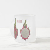 Dragon Frucht Cartoon Illustration Mattglastasse (Vorderseite Links)