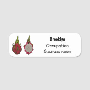 Dragon Frucht Cartoon Illustration Namensschild