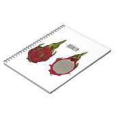 Dragon Frucht Cartoon Illustration Notizblock (Linke Seite)
