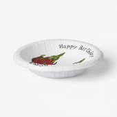 Dragon Frucht Cartoon Illustration Pappteller (Gewinkelt)