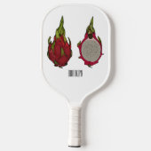 Dragon Frucht Cartoon Illustration Pickleball Schläger (Rückseite)