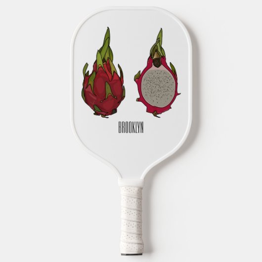 Dragon Frucht Cartoon Illustration Pickleball Schläger (Vorderseite)