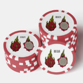 Dragon Frucht Cartoon Illustration Pokerchips (Stapel)
