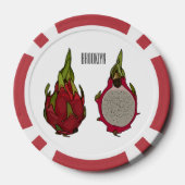 Dragon Frucht Cartoon Illustration Pokerchips (Rückseite)