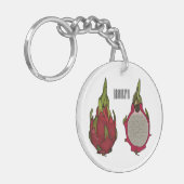 Dragon Frucht Cartoon Illustration Schlüsselanhänger (Vorderseite links)