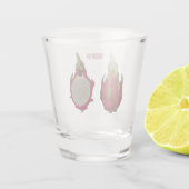 Dragon Frucht Cartoon Illustration Schnapsglas (Rückseite)