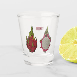 Dragon Frucht Cartoon Illustration Schnapsglas