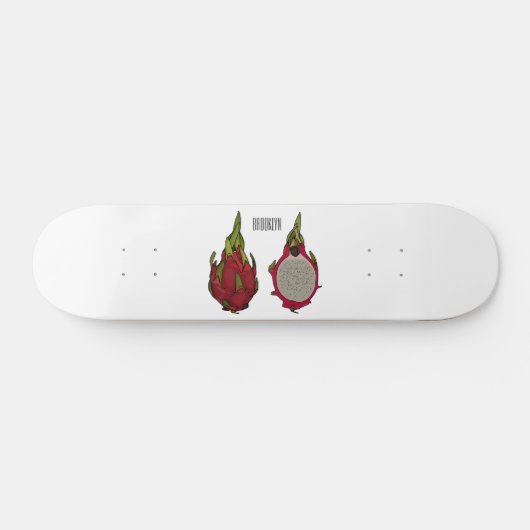 Dragon Frucht Cartoon Illustration Skateboard (Horizontal)