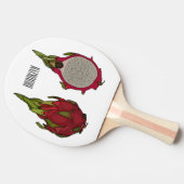 Dragon Frucht Cartoon Illustration Tischtennis Schläger (Seitenansicht)