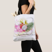 Dragon Fruit and Pink Orchid Tropical Calligraphy Tasche (Von Nahem)
