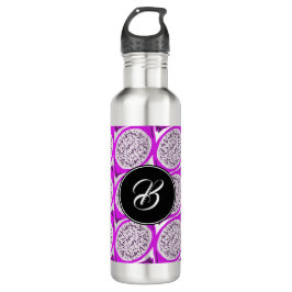Dragon Fruit Lila Doodles Monogram Edelstahlflasche