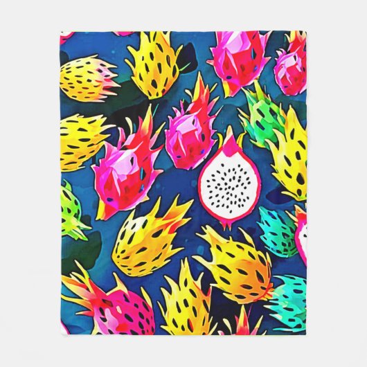Dragon Fruit Pattern Art Fleecedecke (Vorderseite)