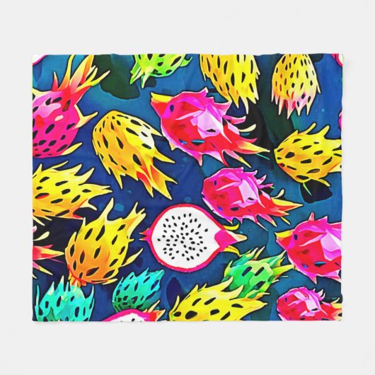 Dragon Fruit Pattern Art Fleecedecke (Vorderseite (Horizontal))