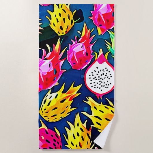 Dragon Fruit Pattern Art Strandtuch (Vorderseite)