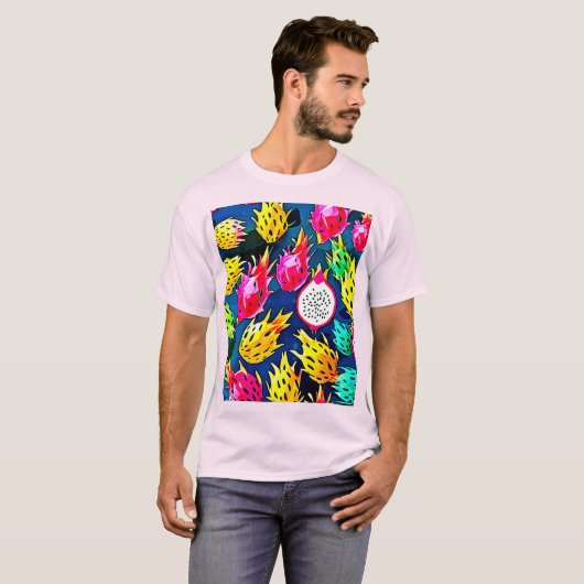 Dragon Fruit Pattern Art T-Shirt (Vorne ganz)