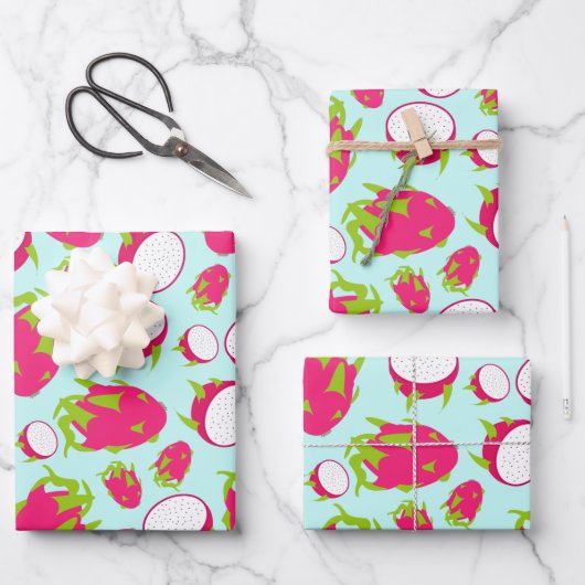Dragon Fruit Pattern Geschenkpapier Set (Vorderseite)