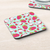Dragon Fruit Pattern Getränkeuntersetzer (Linke Seite)