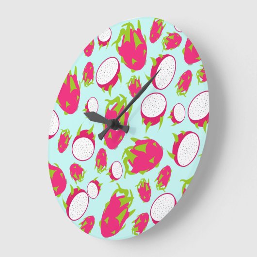 Dragon Fruit Pattern Große Wanduhr (Winkel)