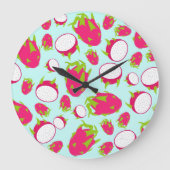 Dragon Fruit Pattern Große Wanduhr (Vorderseite)