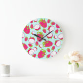Dragon Fruit Pattern Große Wanduhr (Zuhause)