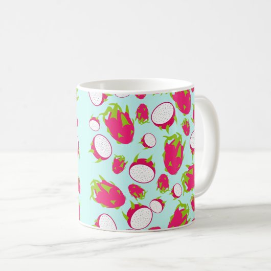 Dragon Fruit Pattern Kaffeetasse (VorderseiteRechts)
