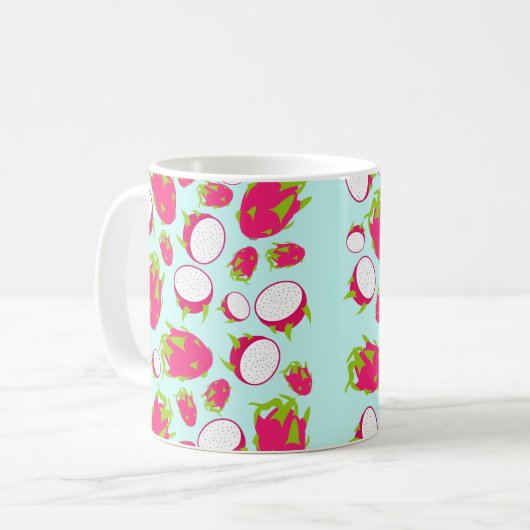 Dragon Fruit Pattern Kaffeetasse (Vorderseite Links)