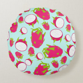 Dragon Fruit Pattern Rundes Kissen