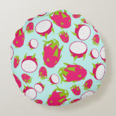 Dragon Fruit Pattern Rundes Kissen (Rückseite)