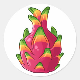 Dragon Fruit Runder Aufkleber