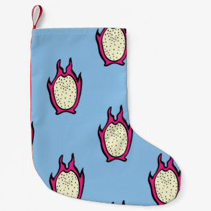 Dragon Fruit: Vintage Tinte Zeichnend. Kleiner Weihnachtsstrumpf