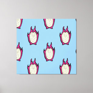 Dragon Fruit: Vintage Tinte Zeichnend. Leinwanddruck